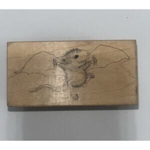 1999 NEW House Mouse Wood And Rubber Stamps “Bat Mouse (Monica)”